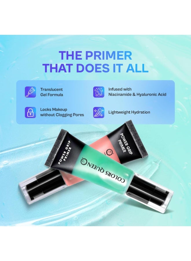 Colors Queen Power Grip Primer for Face Makeup | Gel Based & Hydrating Formula | Blurs Fine Lines, Wrinkles & Pores | Dewy Finish | Lightweight Primer Enriched with Niacinamide & Hyaluronic Acid (Pink, 35ml) - Image 4